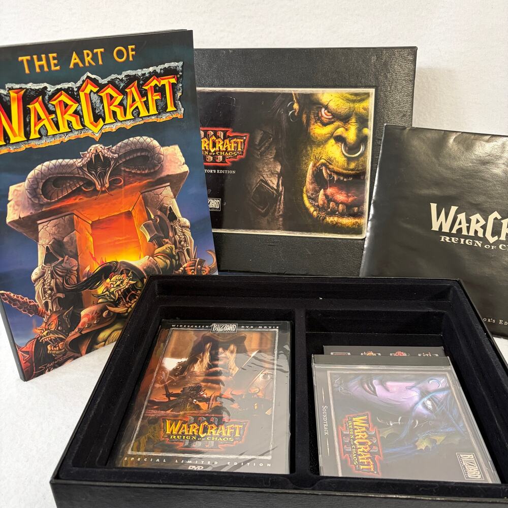 Warcraft III Reign of Chaos Collector's Ed. Box Set Blizzard 2002 COMPLETE Art